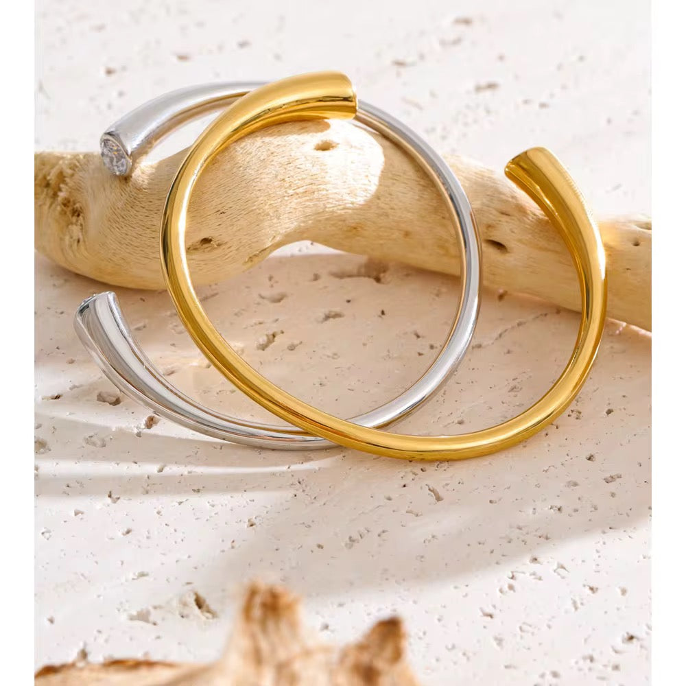 Luna Bezel Trio Jewelry Set - Stainless Steel