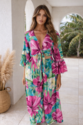 Hibiscus Breeze Cold-Pressed Silk Pant Set