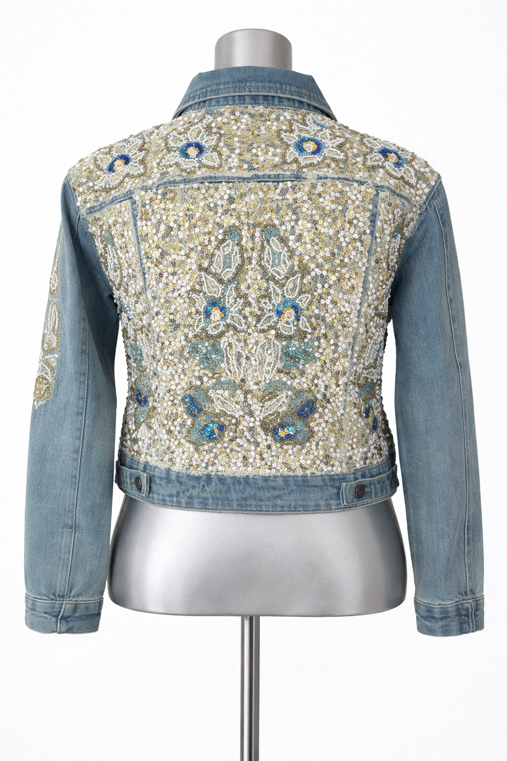 Celestial Tide Embellished Denim Jacket