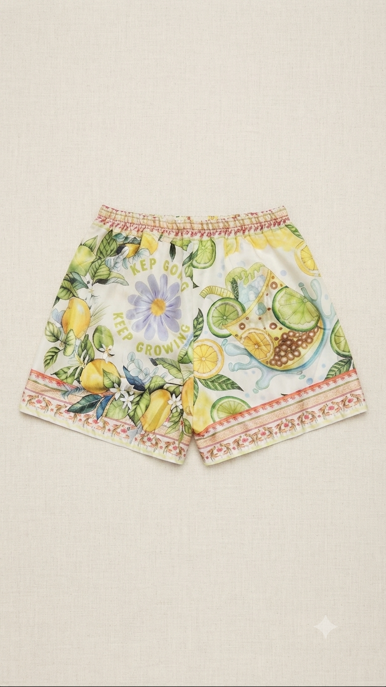 Limoncello Coast Linen Shorts Set