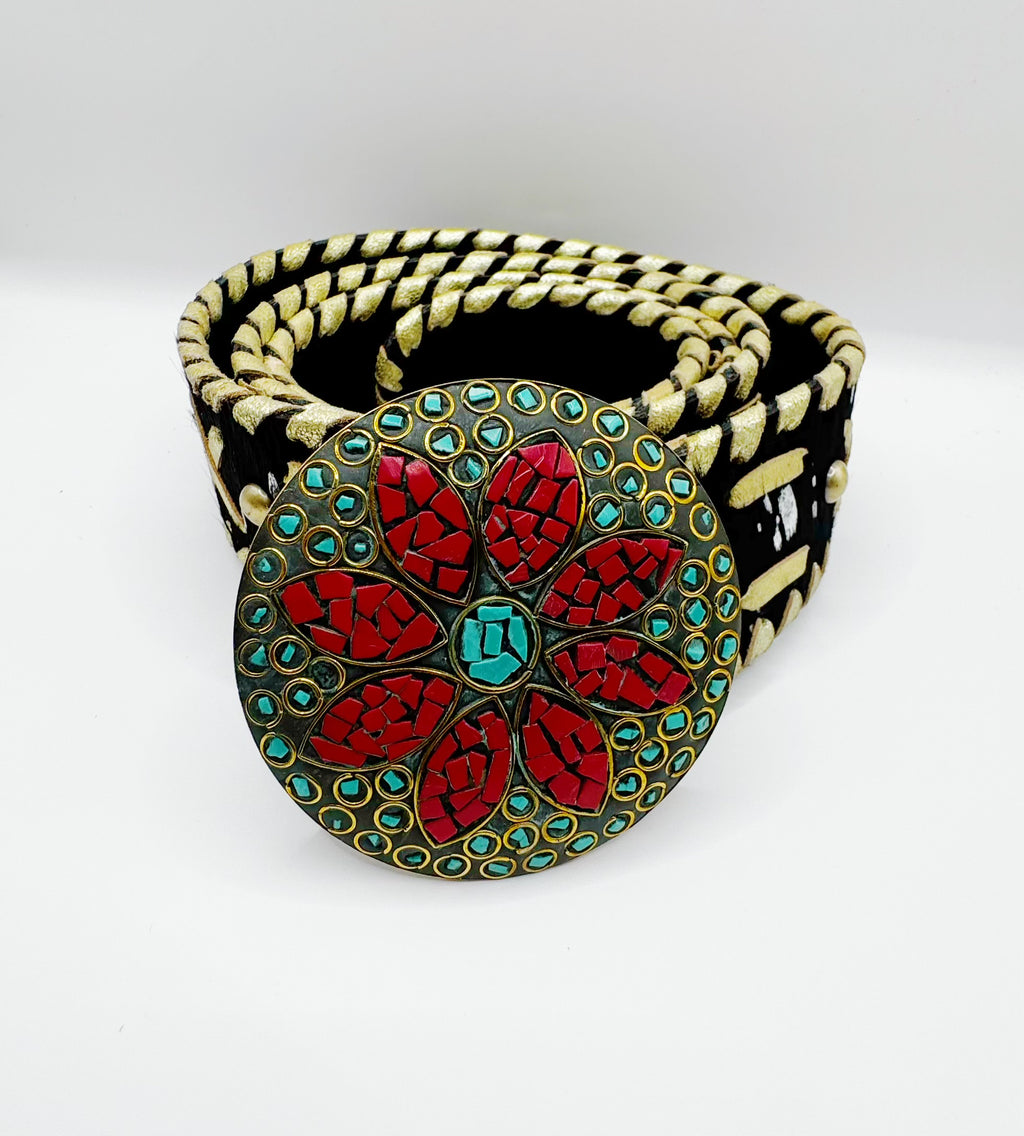 The Solstice Bloom Leather Belt