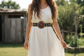 The Solstice Bloom Leather Belt