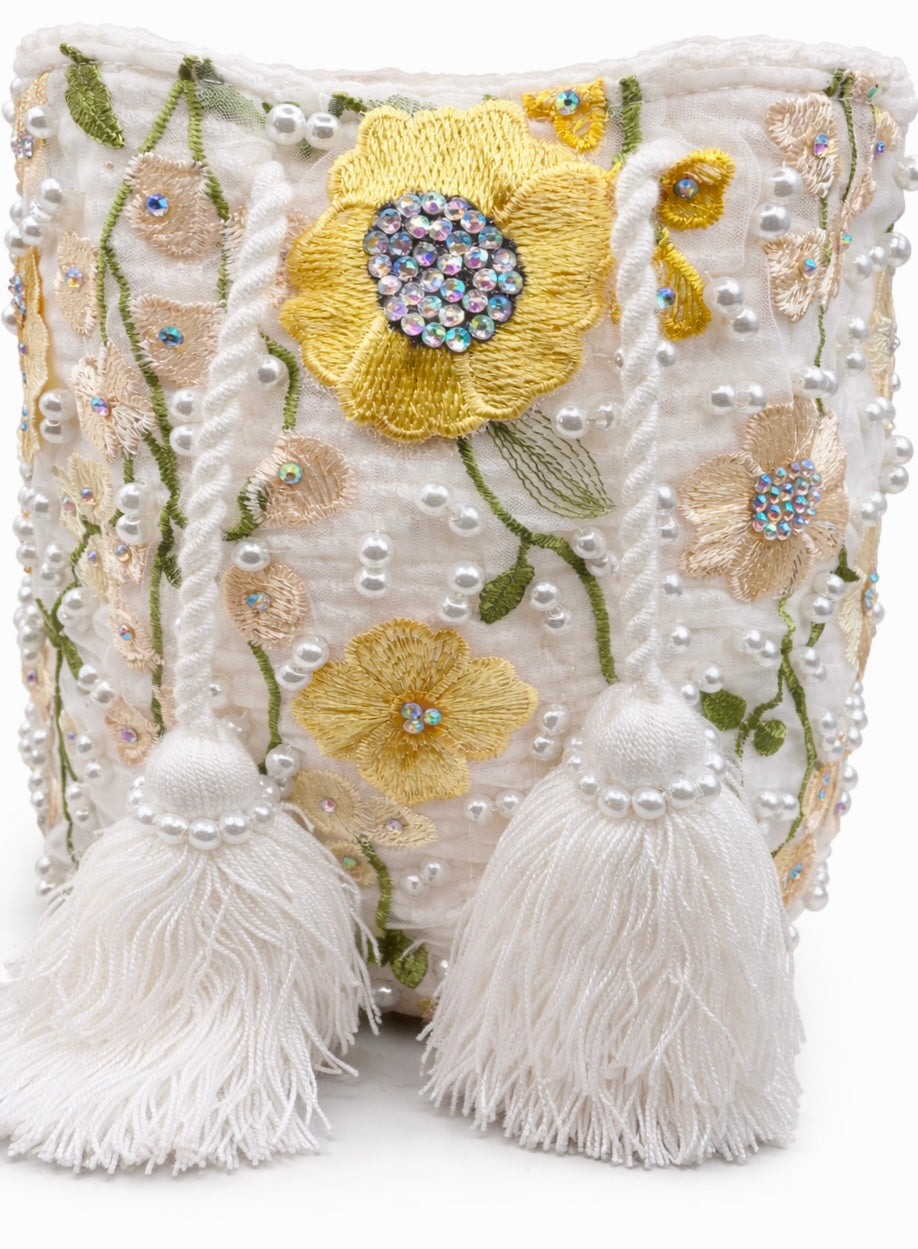 Golden Garden Whimsy Bucket Bag