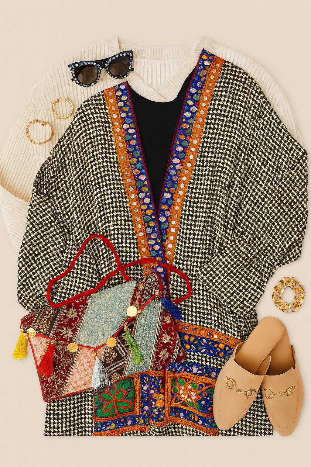 Mosaic Dreams Kaftan & Clutch Set