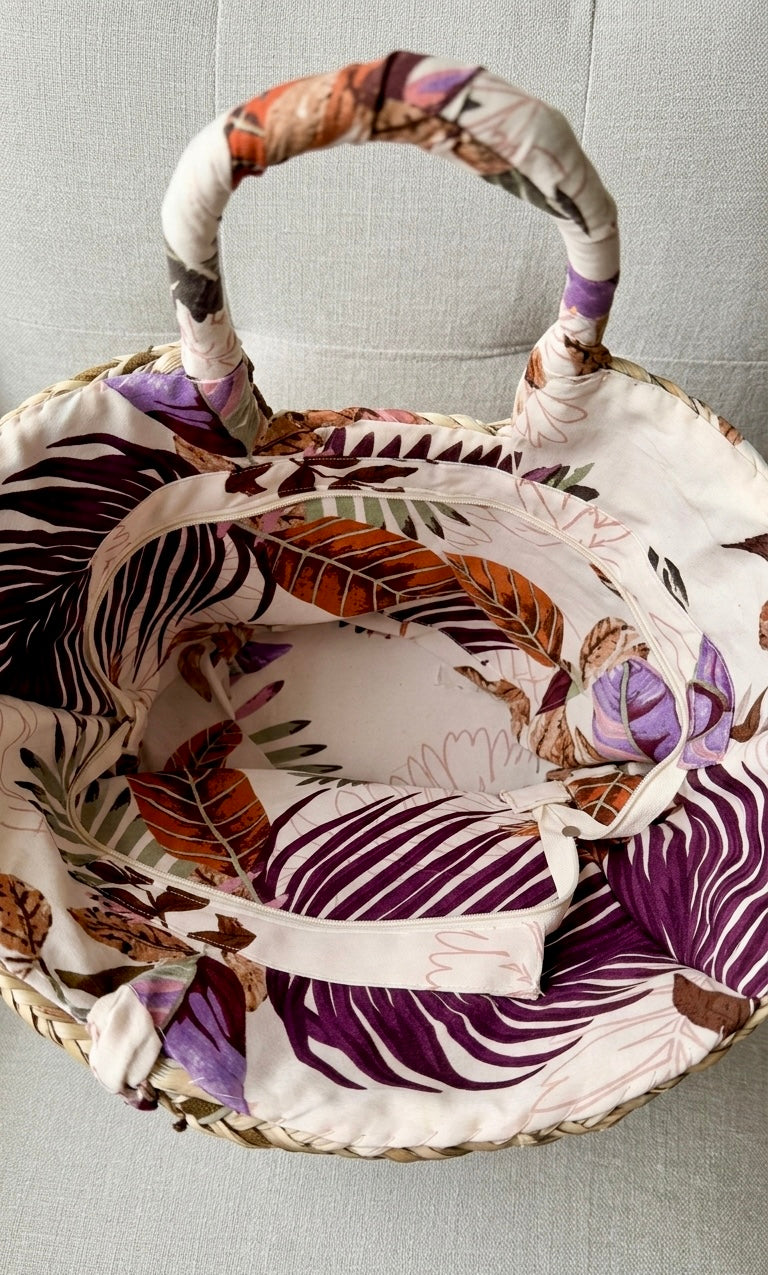 Mariposa Bloom Straw Tote