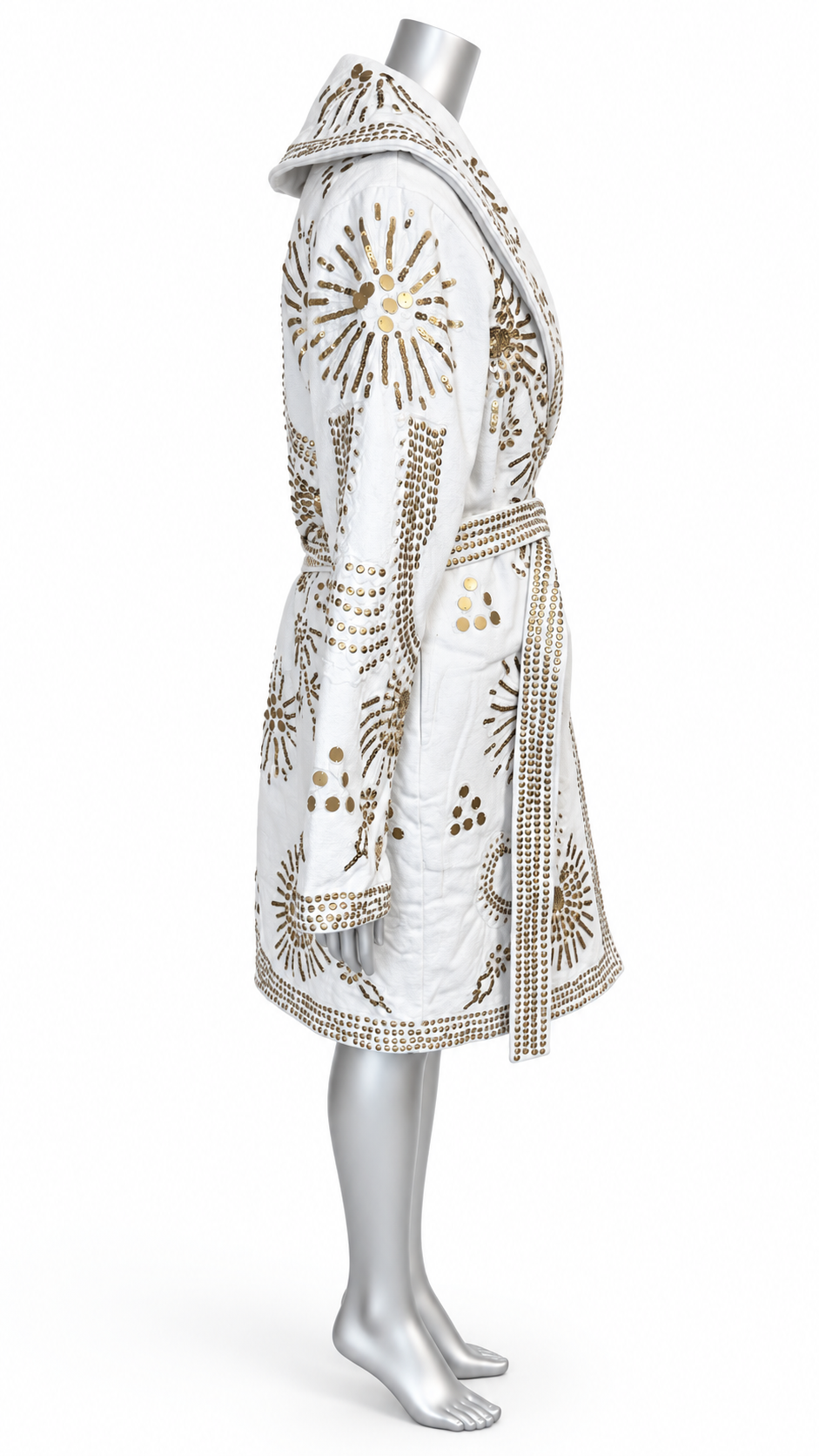 Gilded Solstice Hand-Embellished Canvas Coat