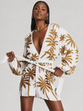 Golden Palms Sequin Wrap Mini