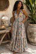 The Maribelle Beaded Halter Maxi Dress