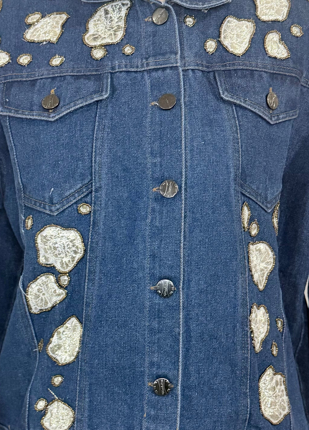 Midnight Mirage Beaded Denim Jacket