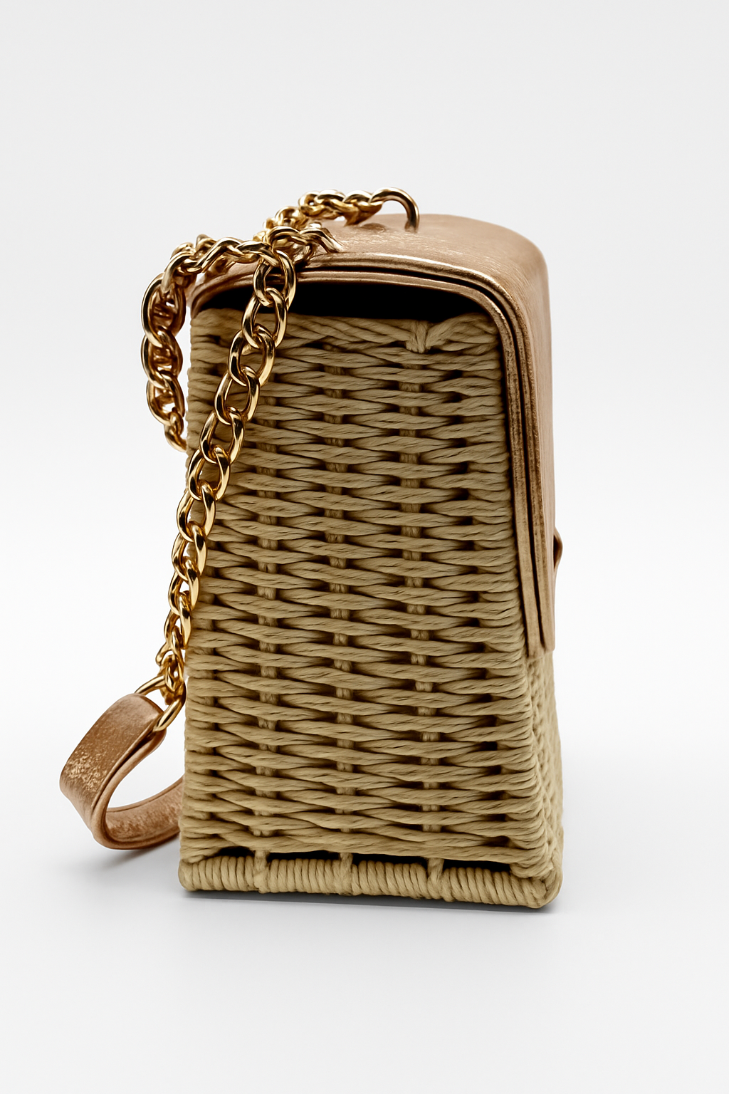 Golden Woven Luxe Satchel