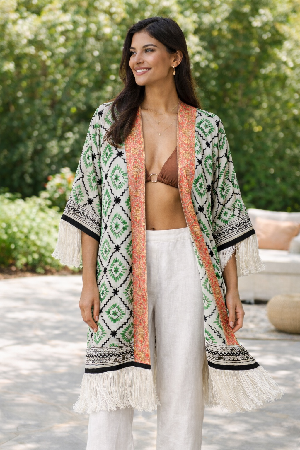 Palm Royale Fringe Kimono