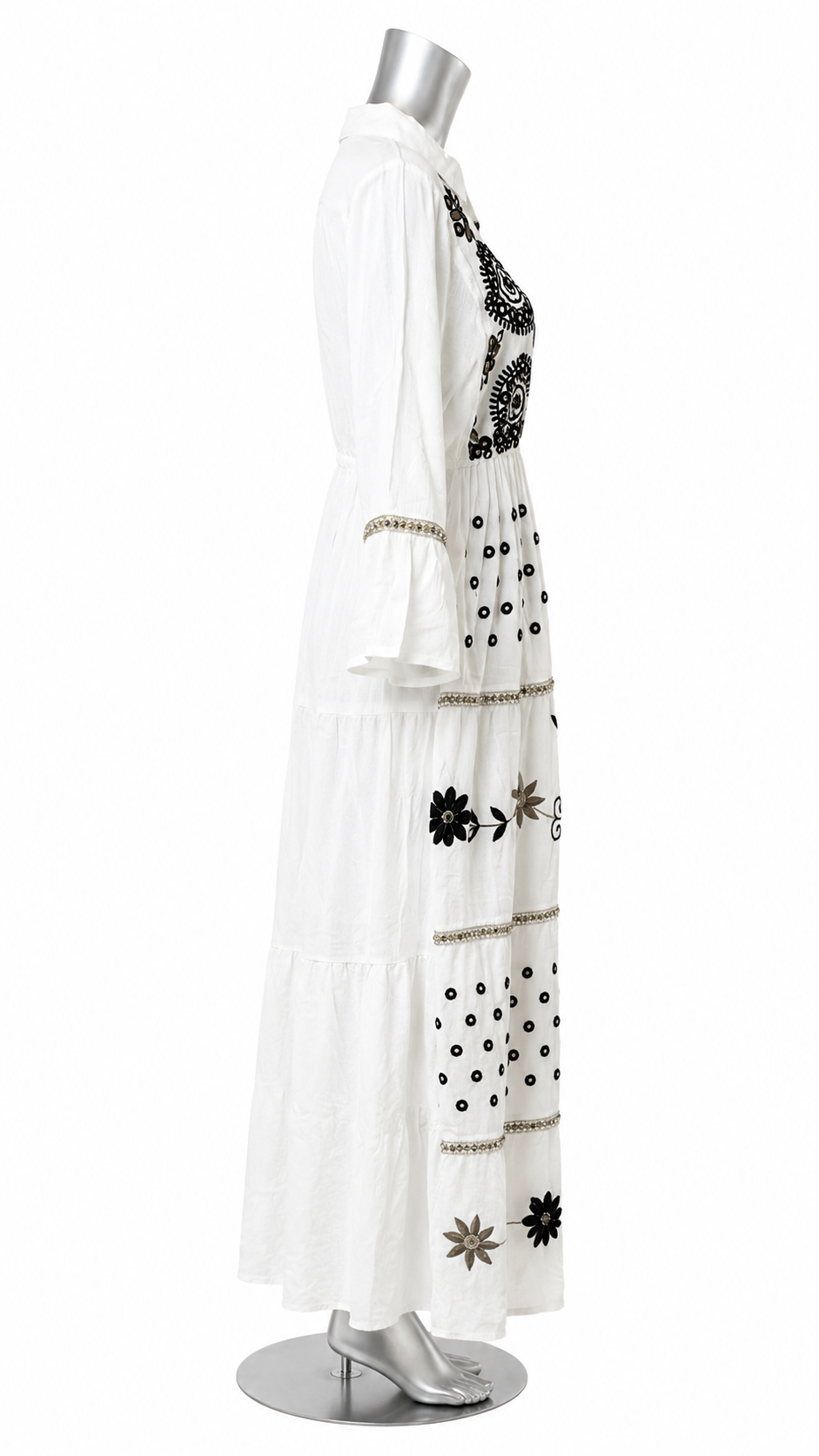 Moonlit Meadow Embroidered Maxi Dress