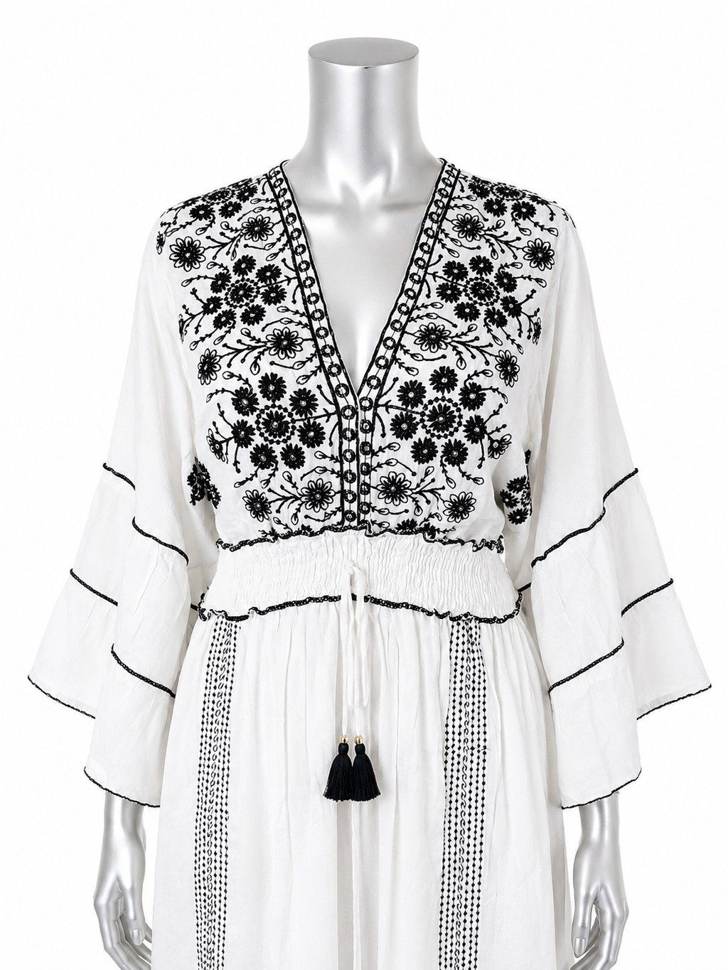 Bella Notte Hand-Embroidered Italian Cotton Maxi