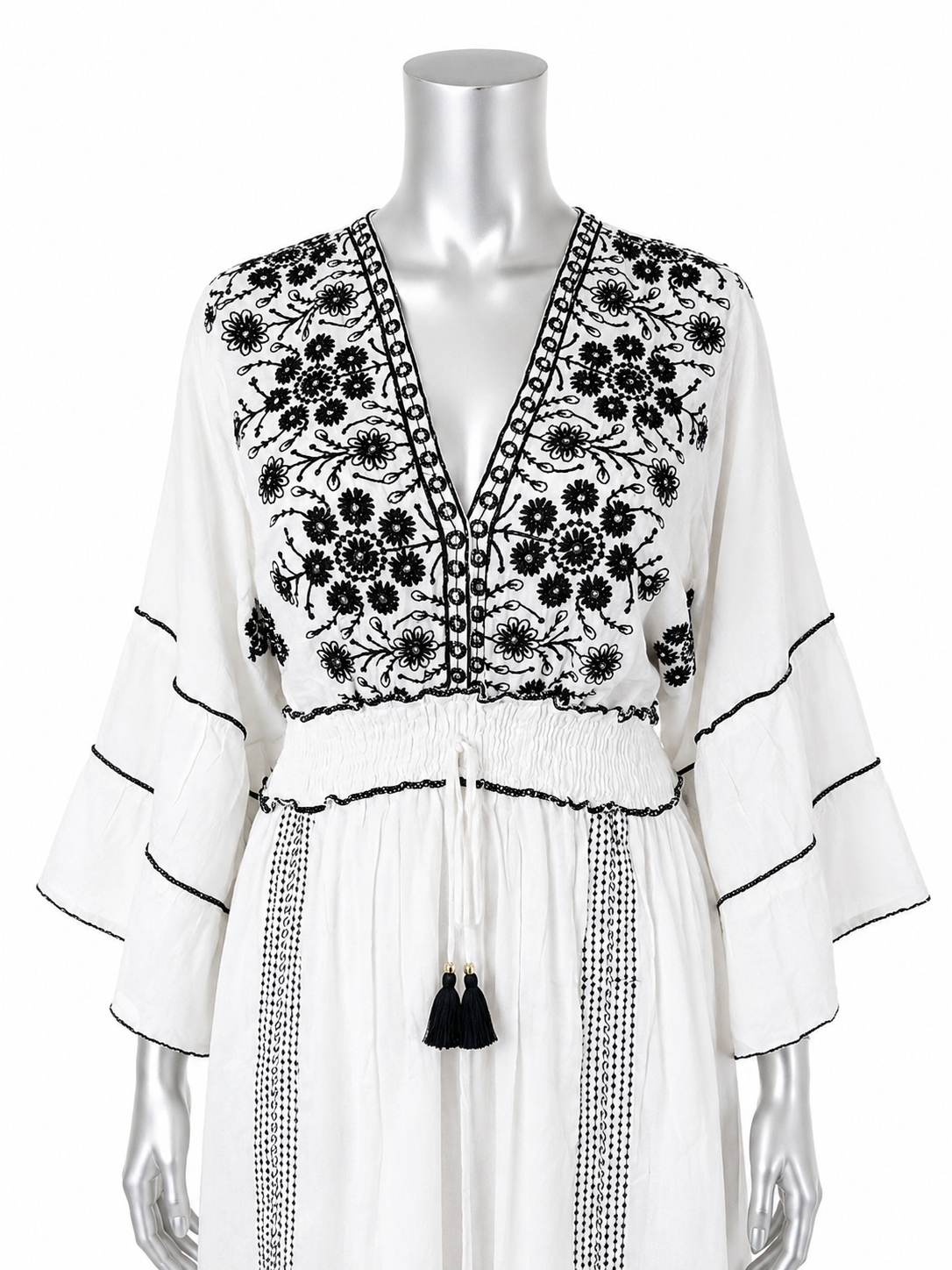 Bella Notte Hand-Embroidered Italian Cotton Maxi
