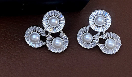 Diamond Flower Earrings