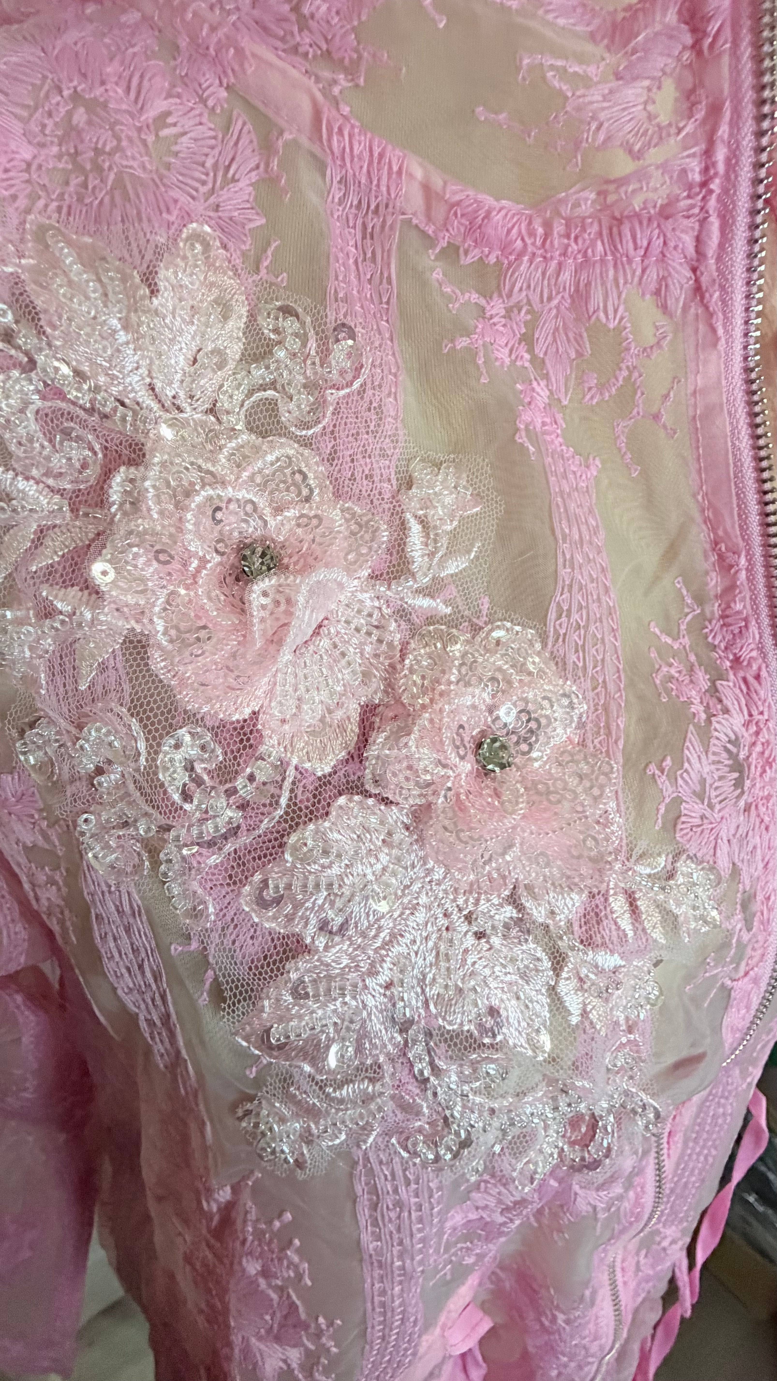 Blush Reverie Lace Duster Jacket