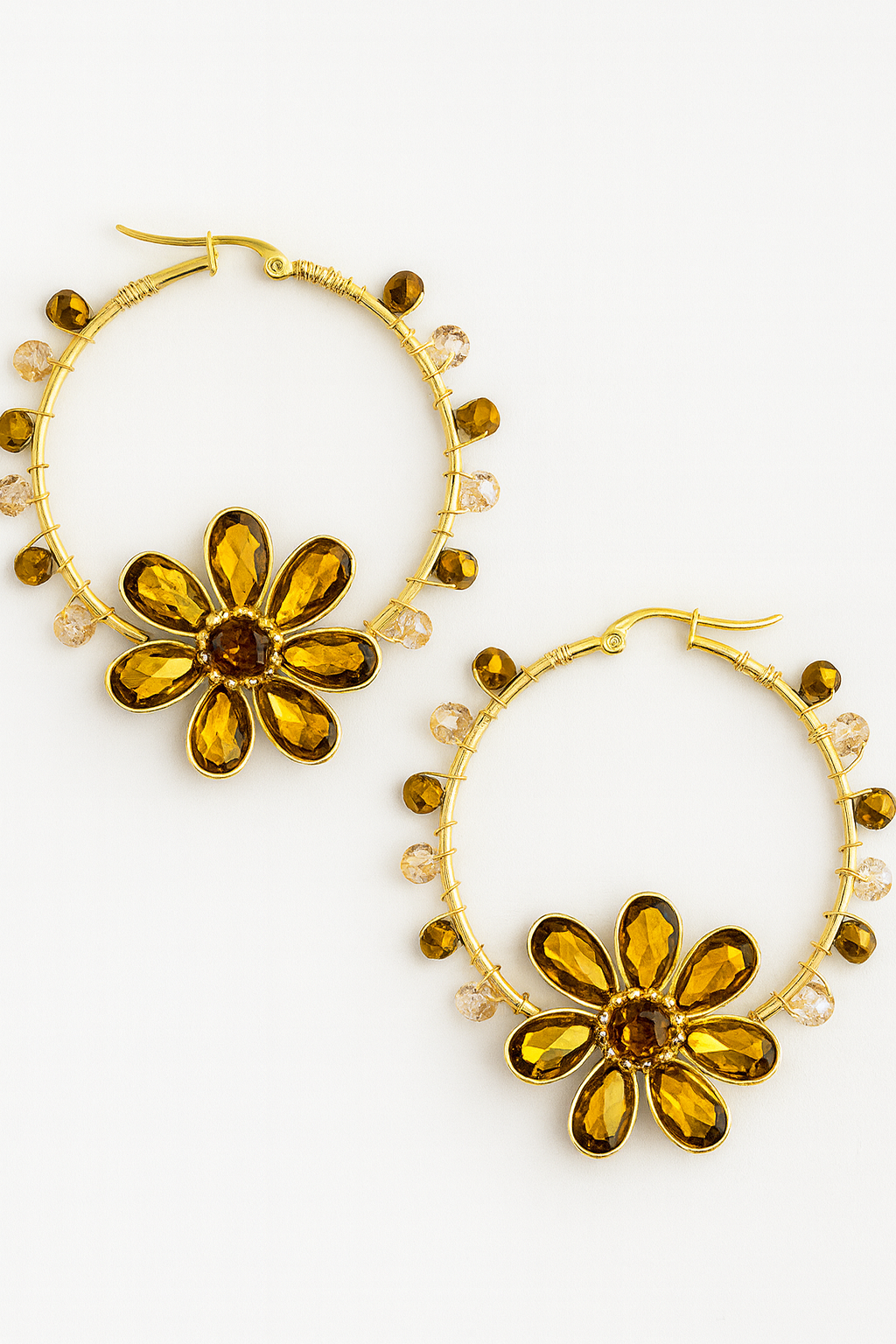 Golden Bloom Hoop Earrings