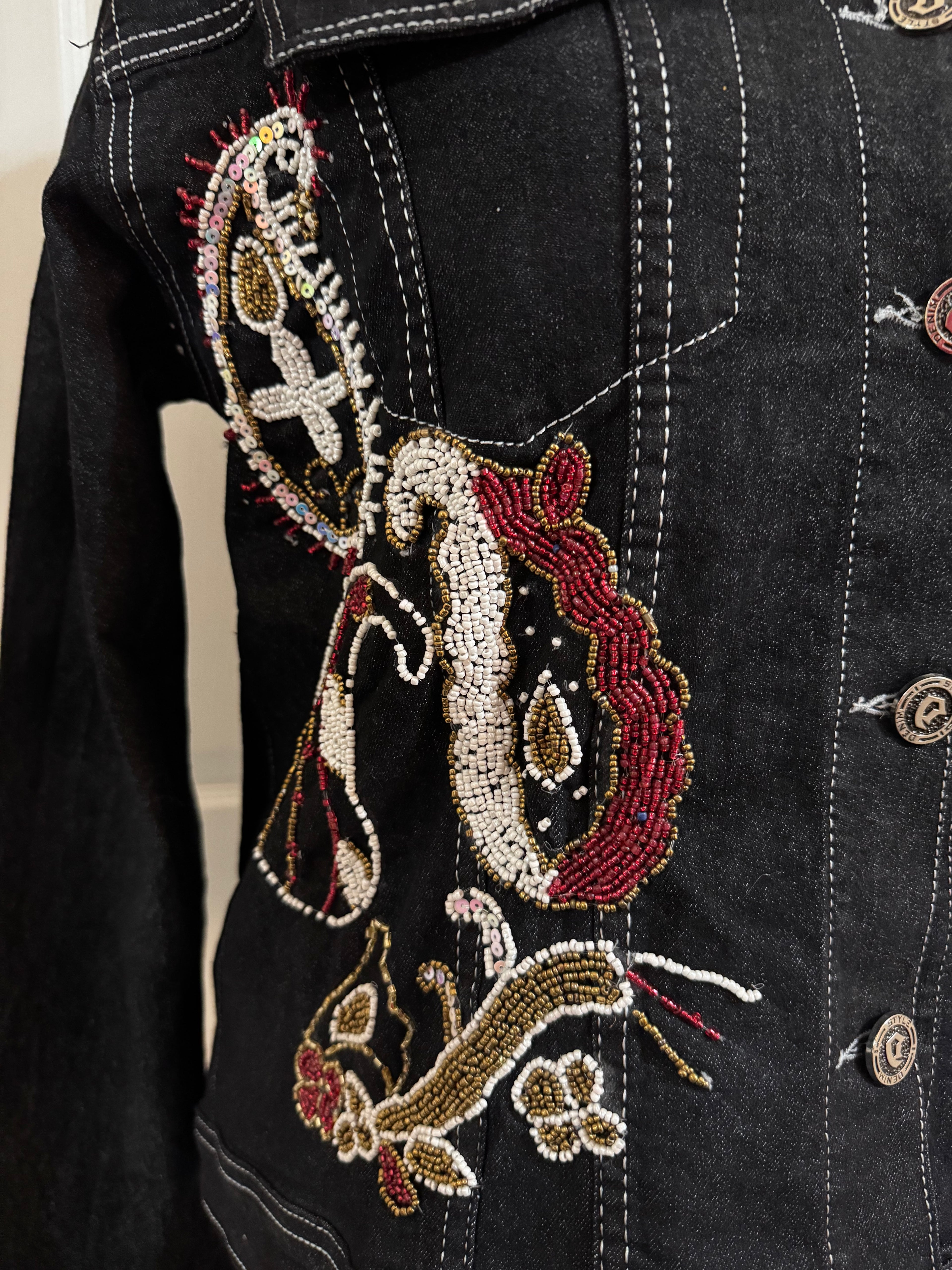 Ember Bloom Embroidered Denim Jacket