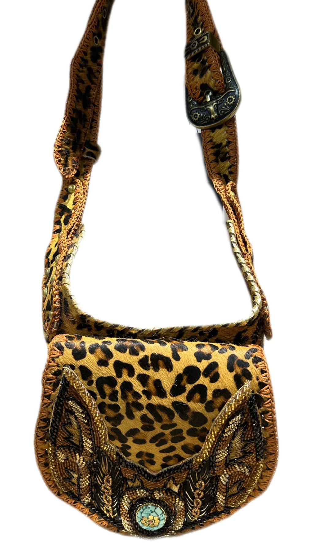 Wild Ember Beaded Shoulder Bag