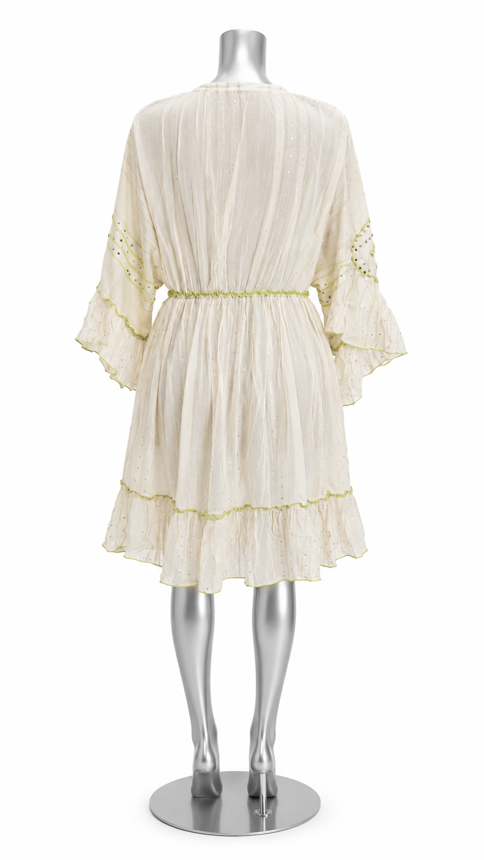Lime Blossom Mirror Embellished Tunic Dress