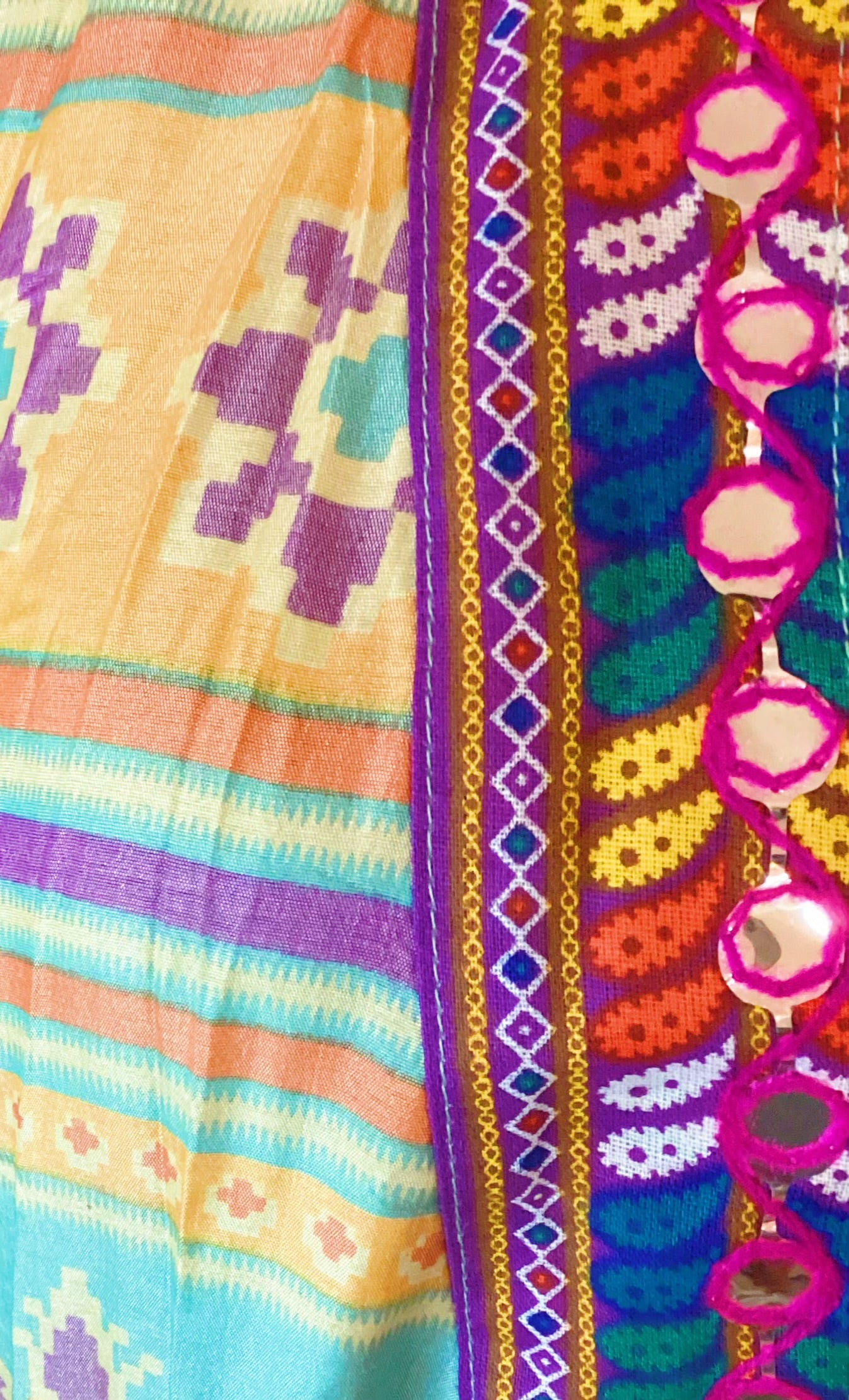 Bloom & Azure Kaftan & Beaded Clutch Set