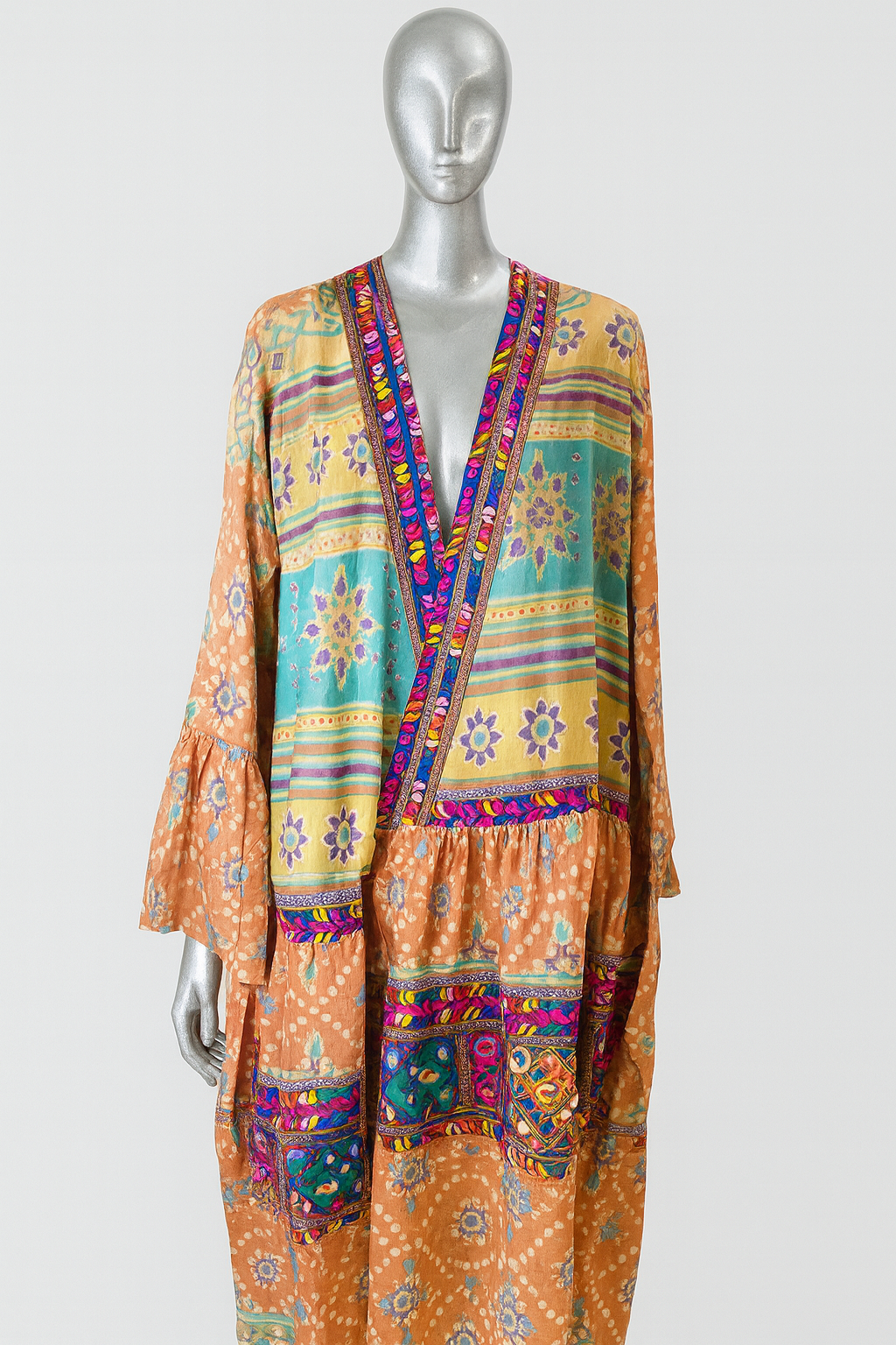 Bloom & Azure Kaftan & Beaded Clutch Set