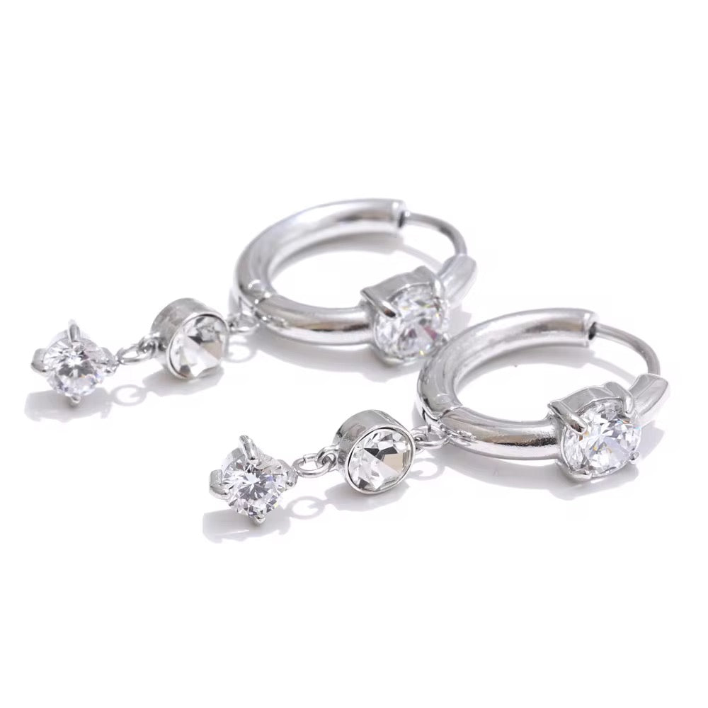 Luna Bezel Trio Jewelry Set - Stainless Steel