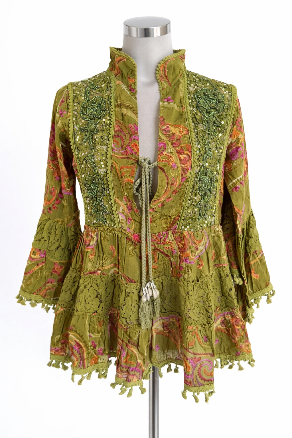 Verdant Muse Embroidered Boho Blouse