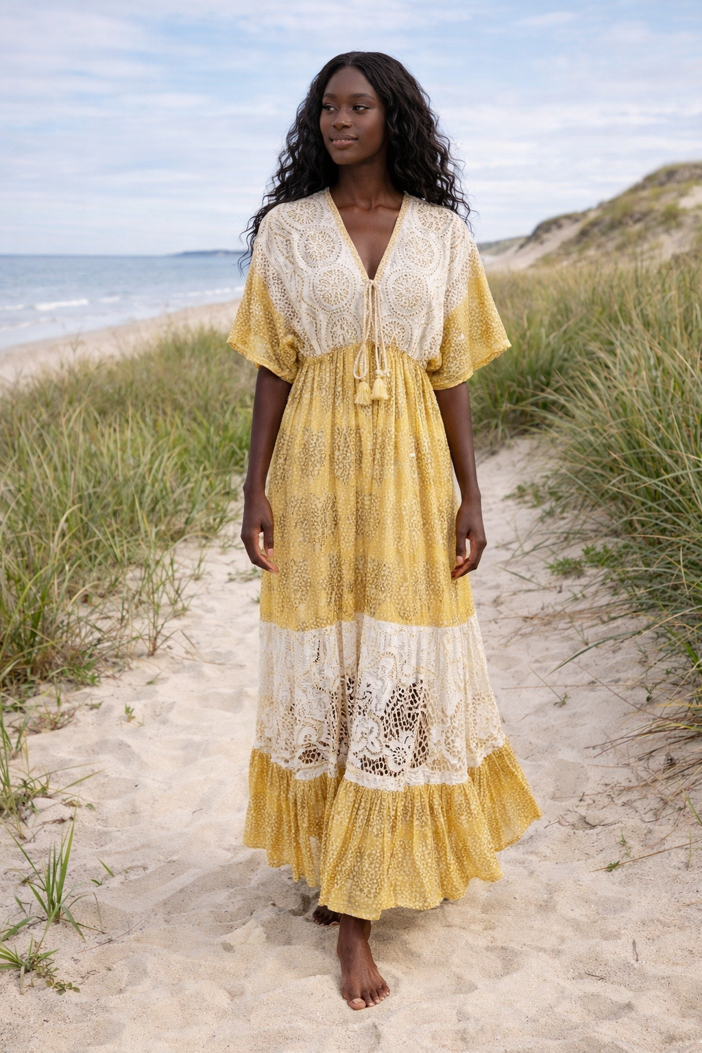 Golden Horizon Crochet Maxi