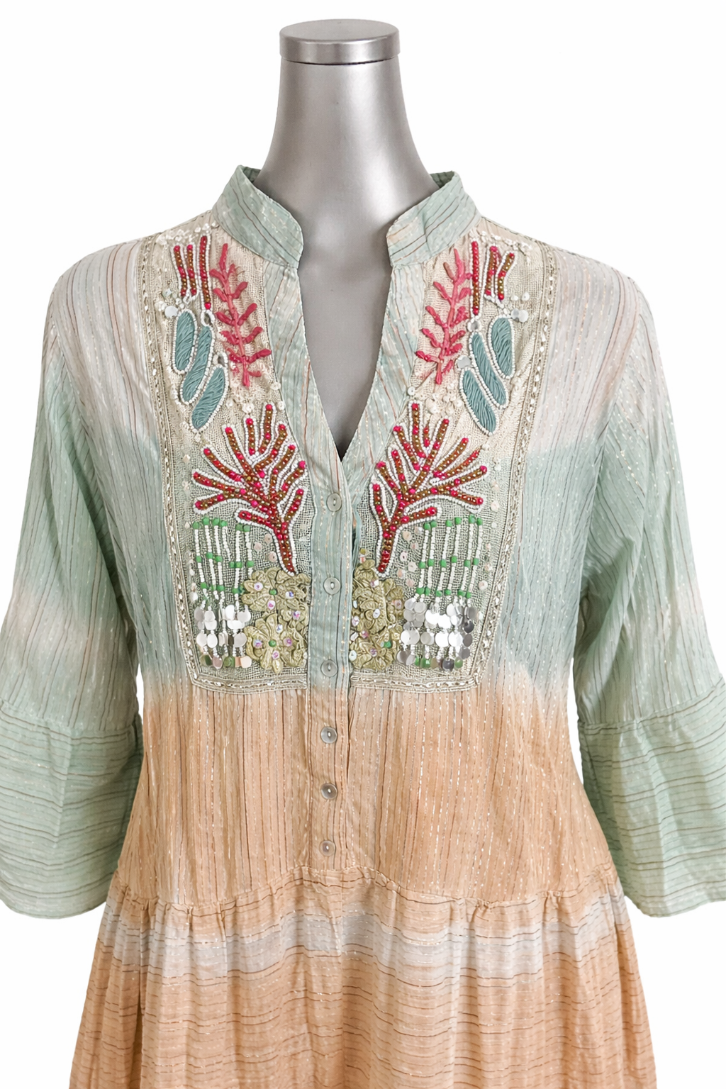 Coastal Muse Ombre Embroidered Coverup Dress