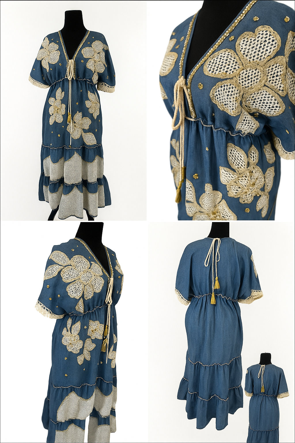 Delicate Denim Maxi Dress