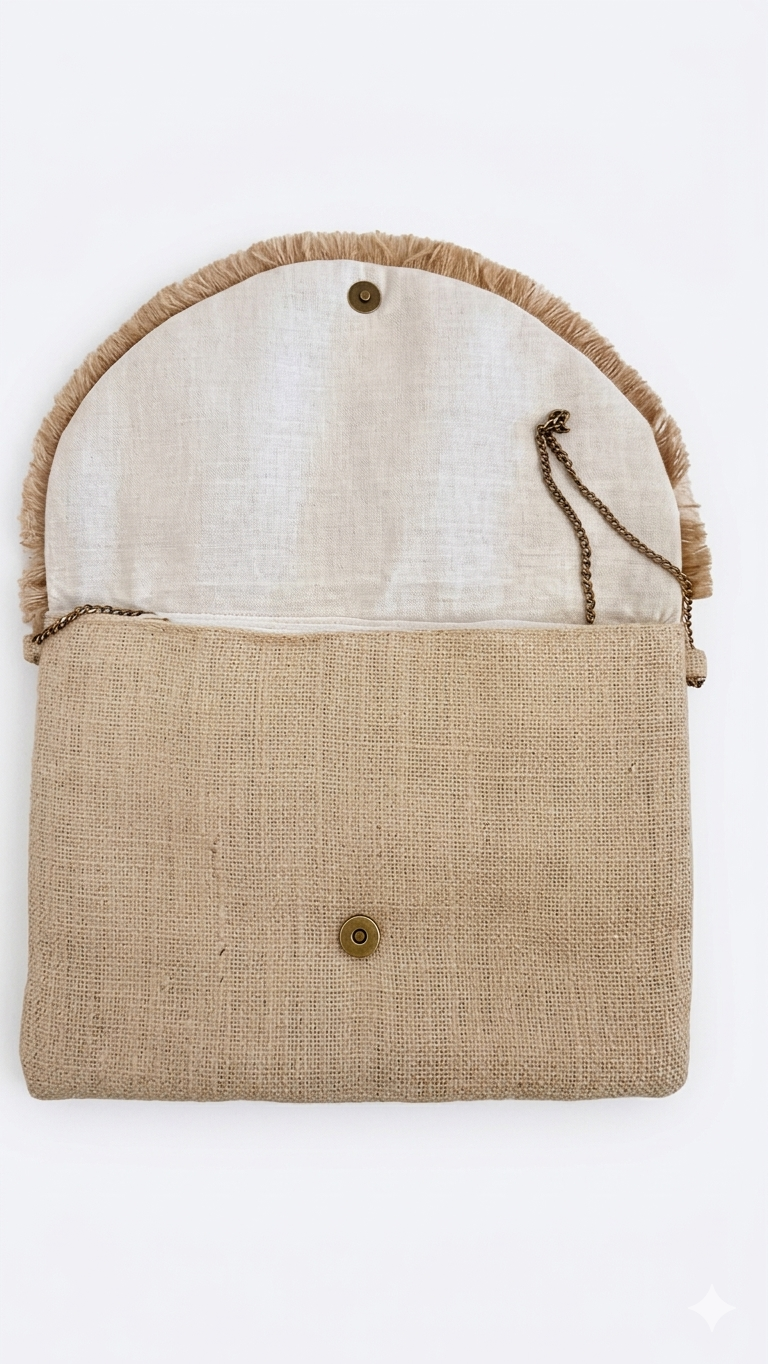 Seaside Muse Embellished Fringe Clutch