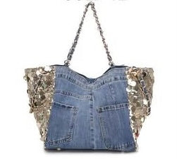 Denim Diva Sequin Tote