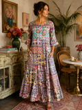 Golden Mosaic Reverie Maxi Dress