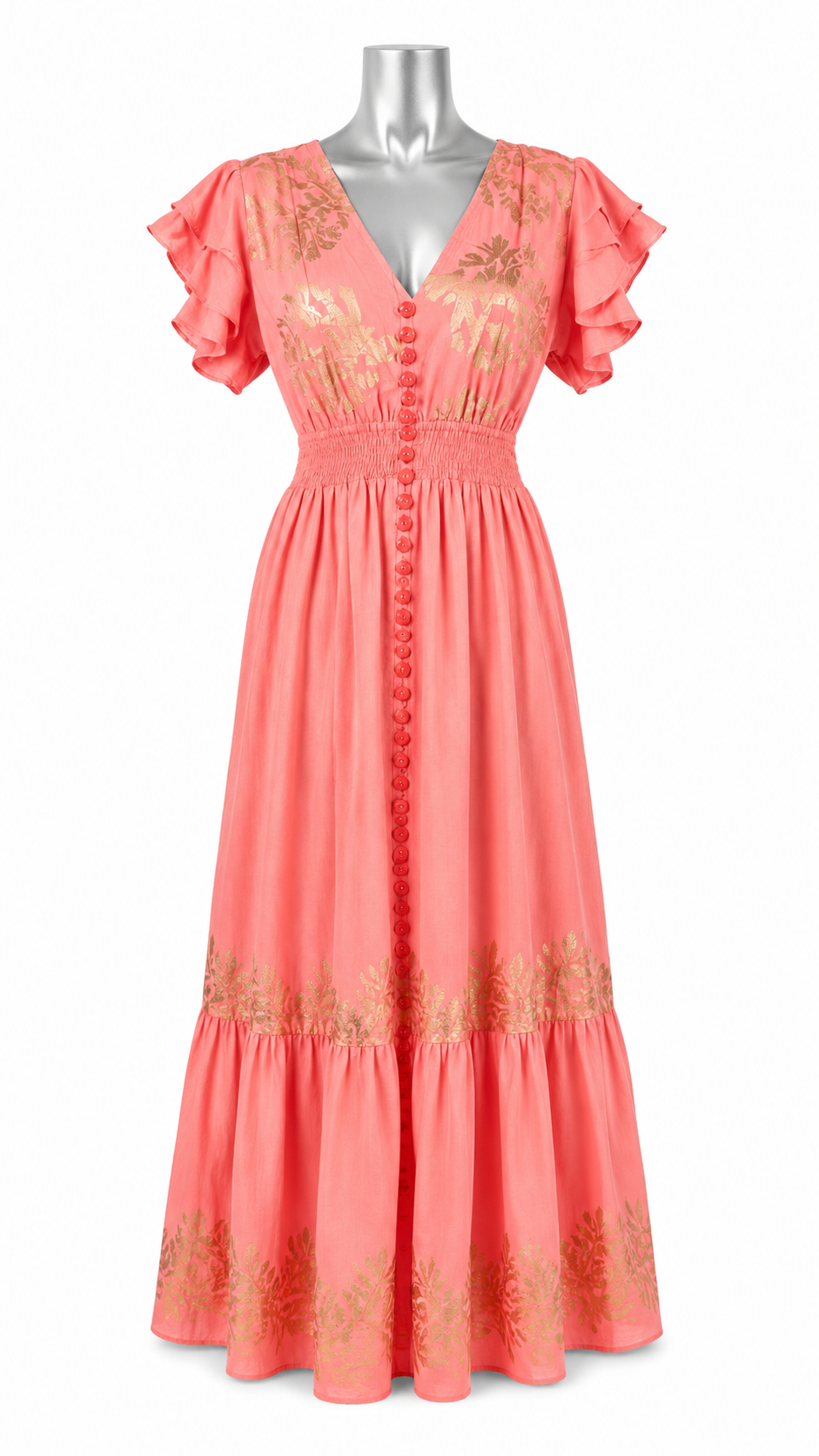 Coral Coast Goldleaf Maxi Dress