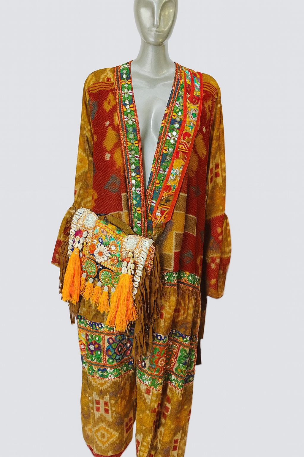 Festival Fire Kaftan & Satchel Clutch Set