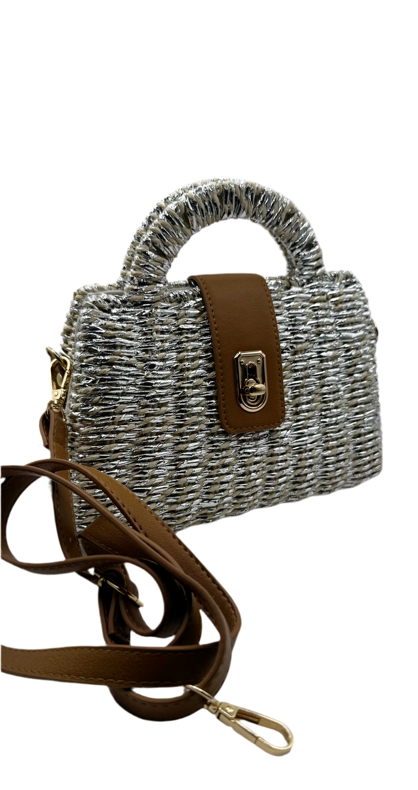 Luxe Weave Top-Handle Bag