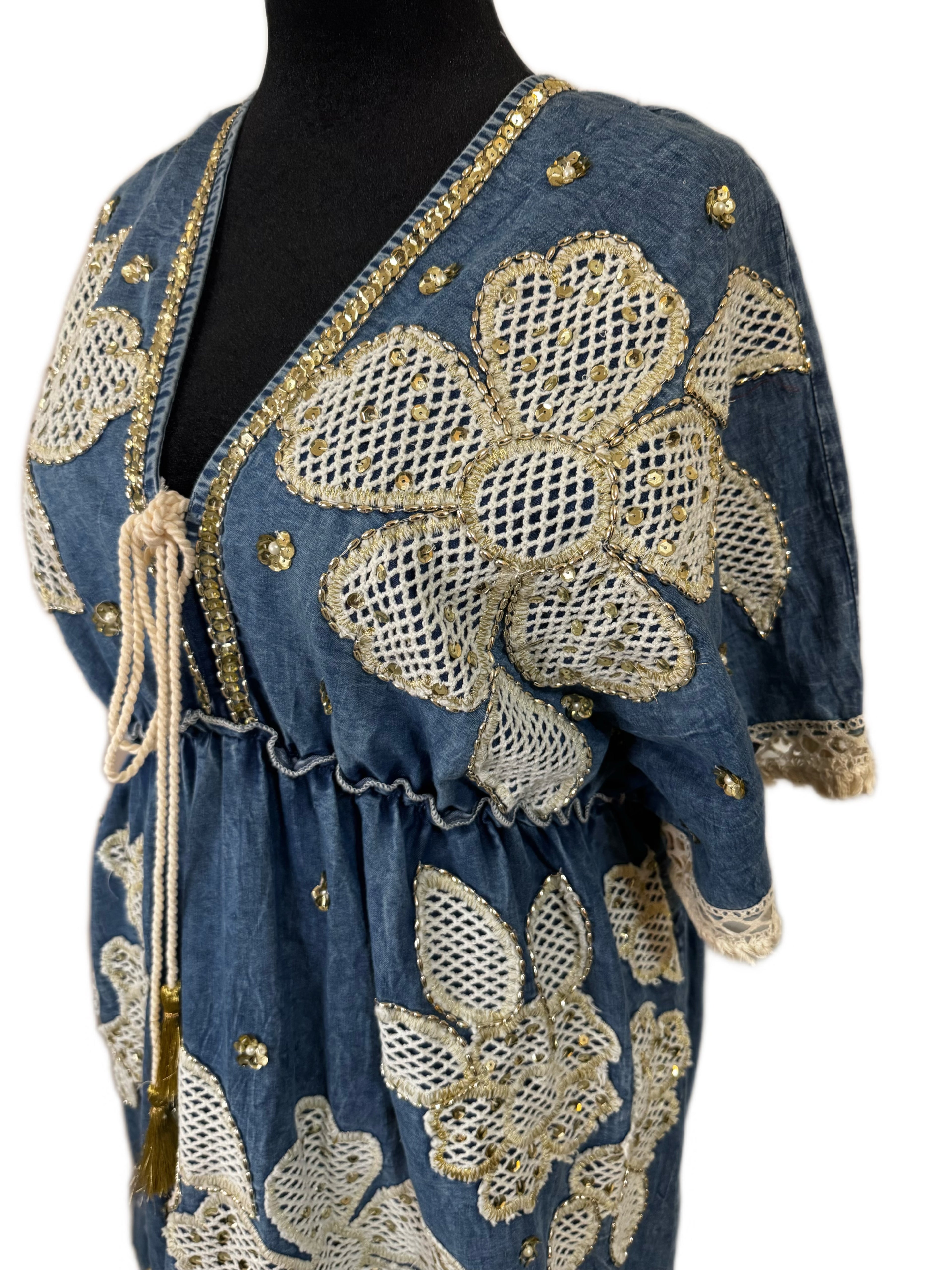 Delicate Denim Maxi Dress