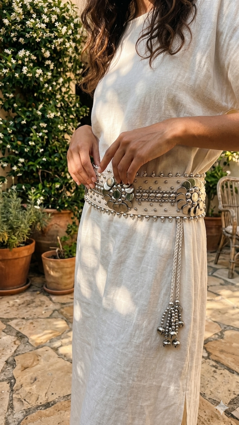 Luna Cascade Embellished Shoulder Bag & Belt Set