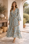 Coastal Muse Cold-Pressed Silk Maxi Dress