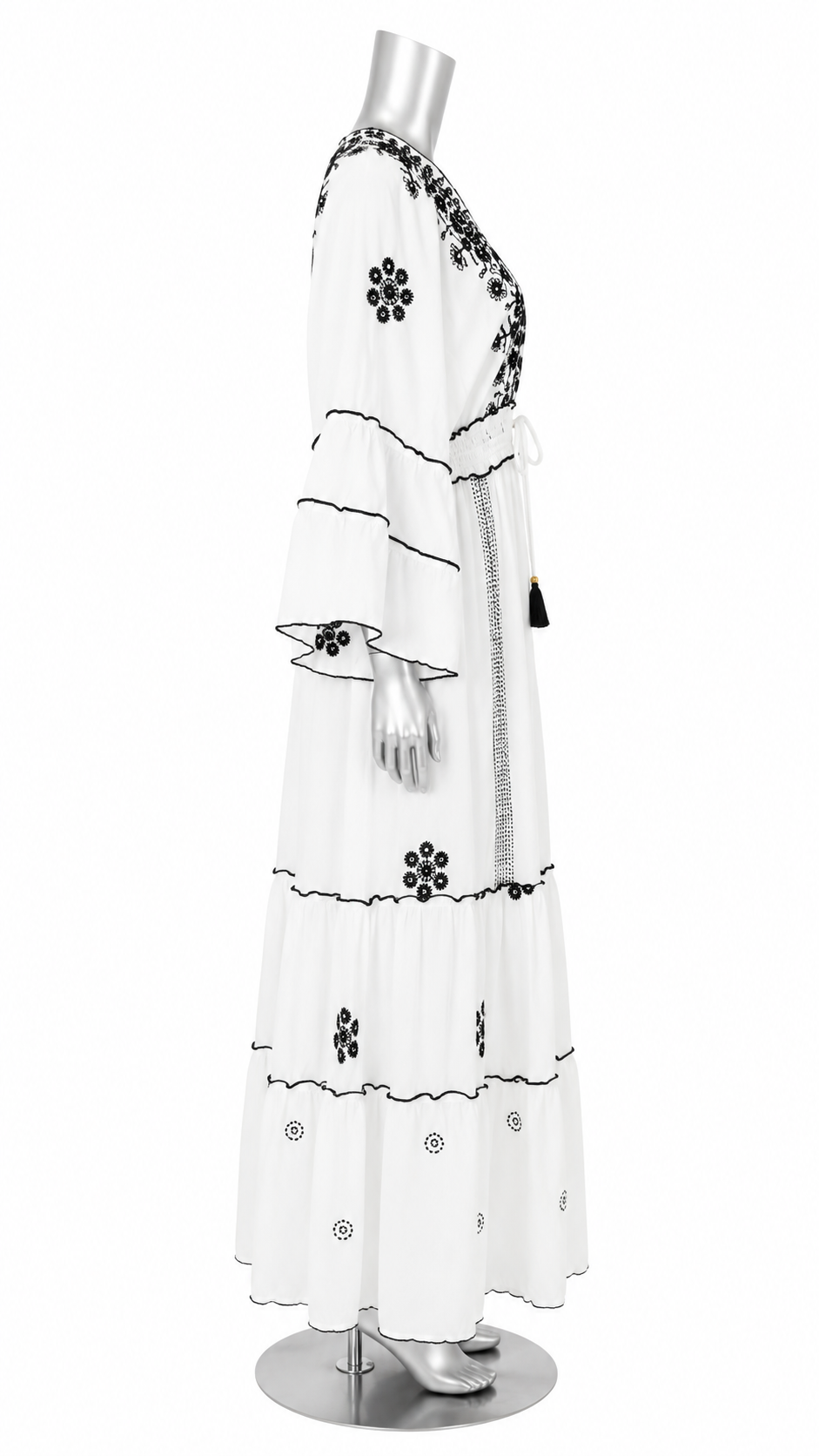 Bella Notte Hand-Embroidered Italian Cotton Maxi