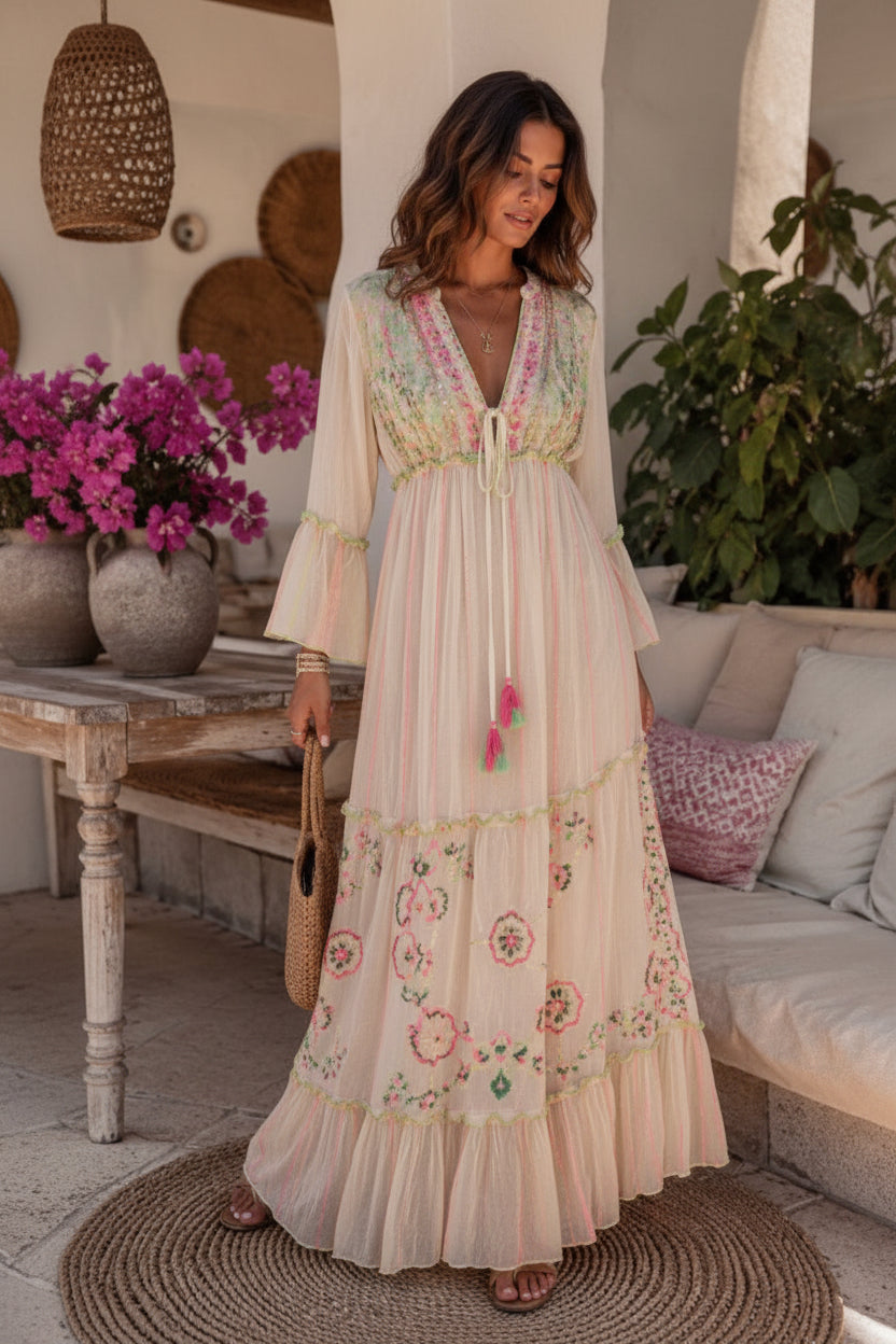 Electric Wildflower Embellished Maxi