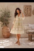 Lime Blossom Mirror Embellished Tunic Dress