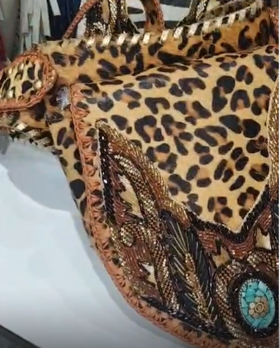 Wild Ember Beaded Shoulder Bag