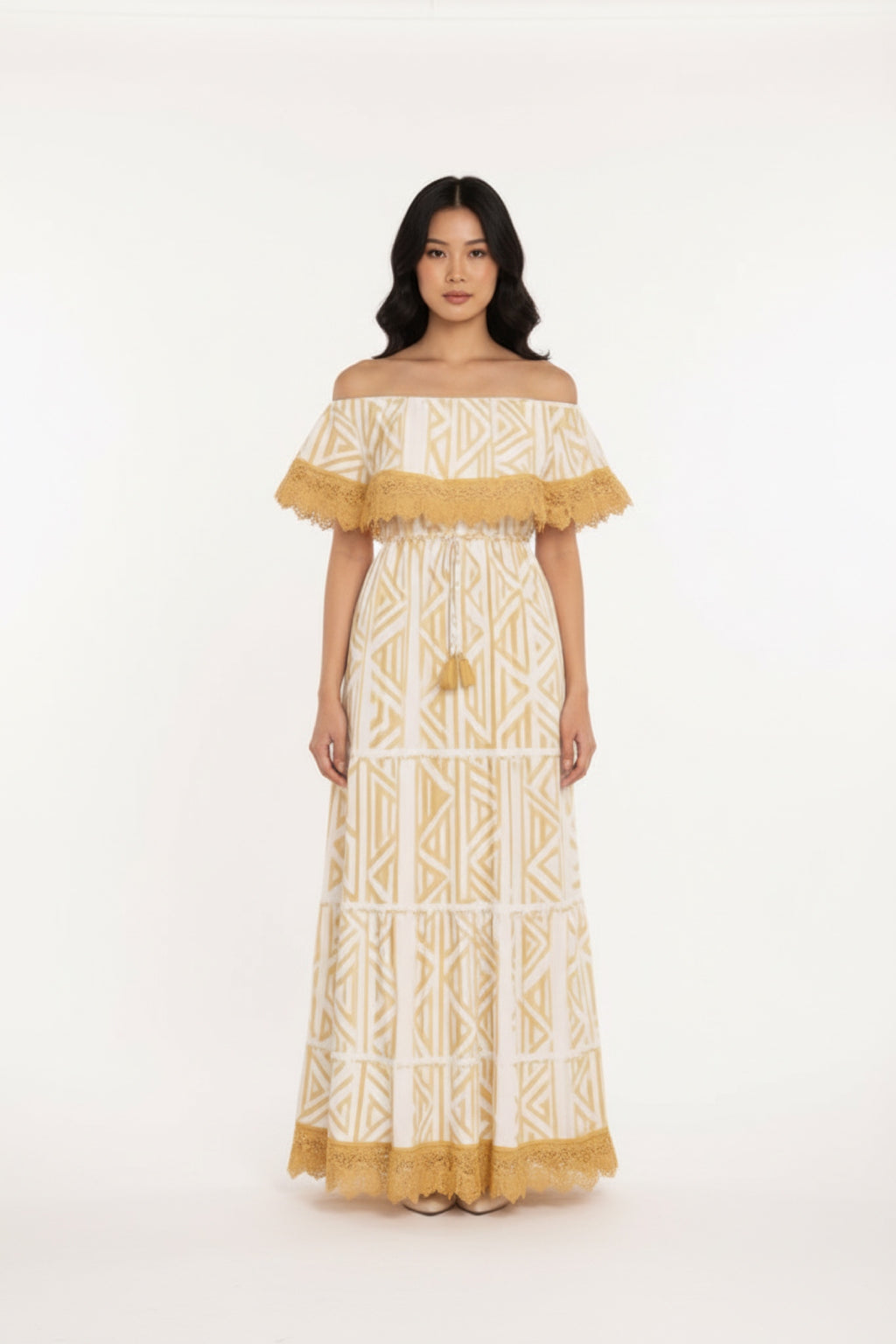 The Solara Lace-Trim Maxi Dress