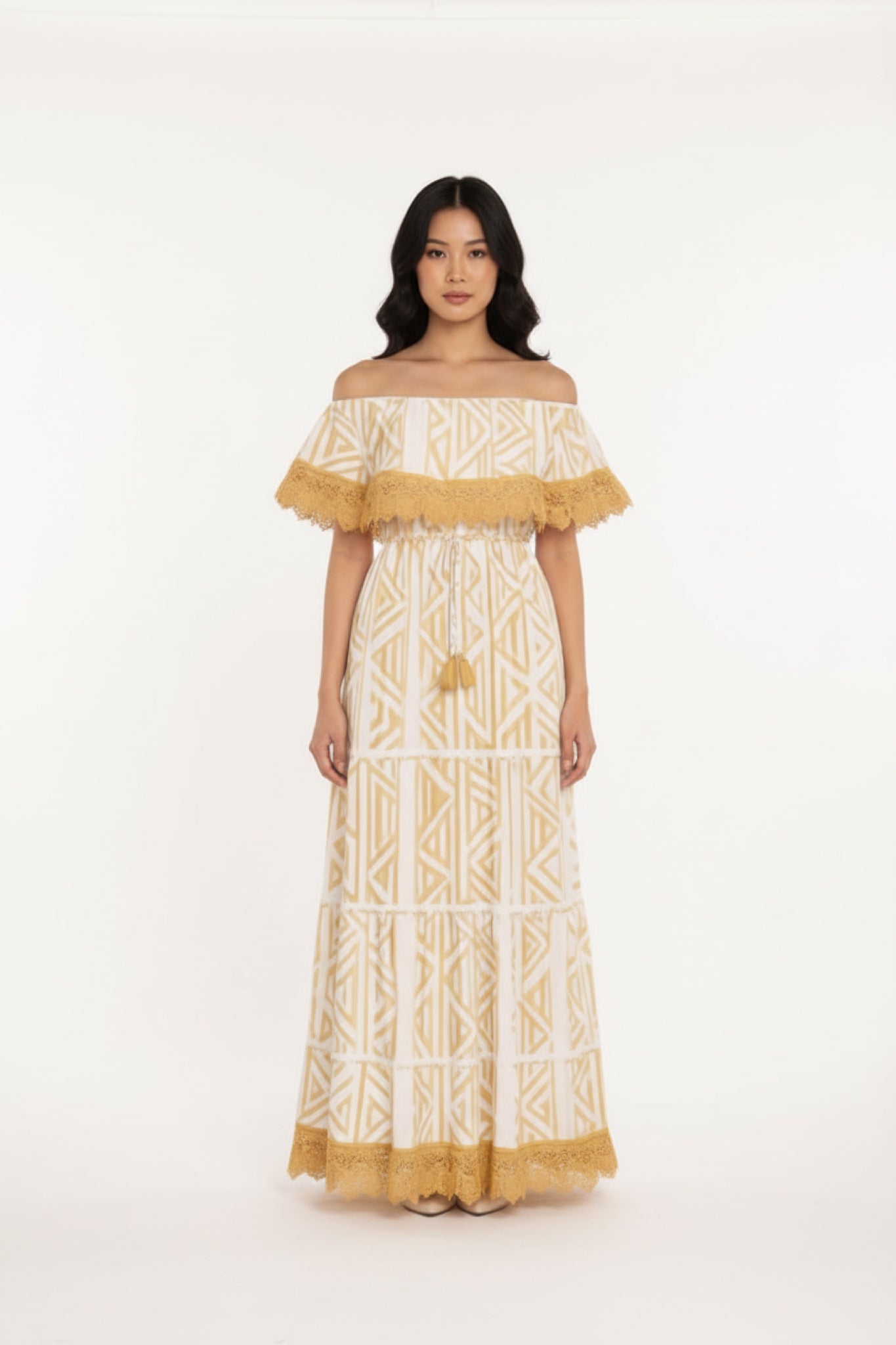 The Solara Lace-Trim Maxi Dress