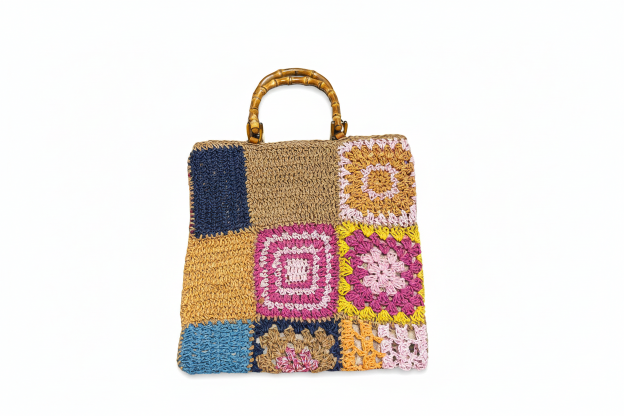 Maribel Crochet Patchwork Tote