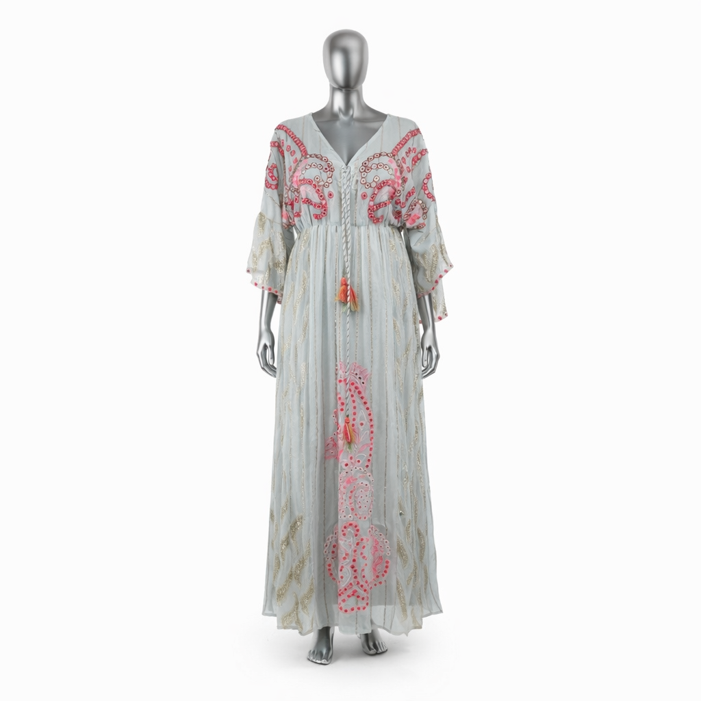Celeste Embroidered Boho Maxi Dress