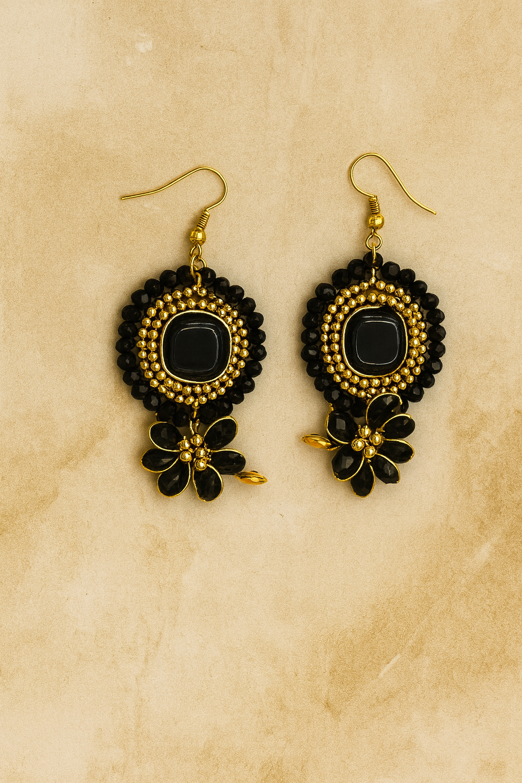 Midnight Blossom Drop Earrings