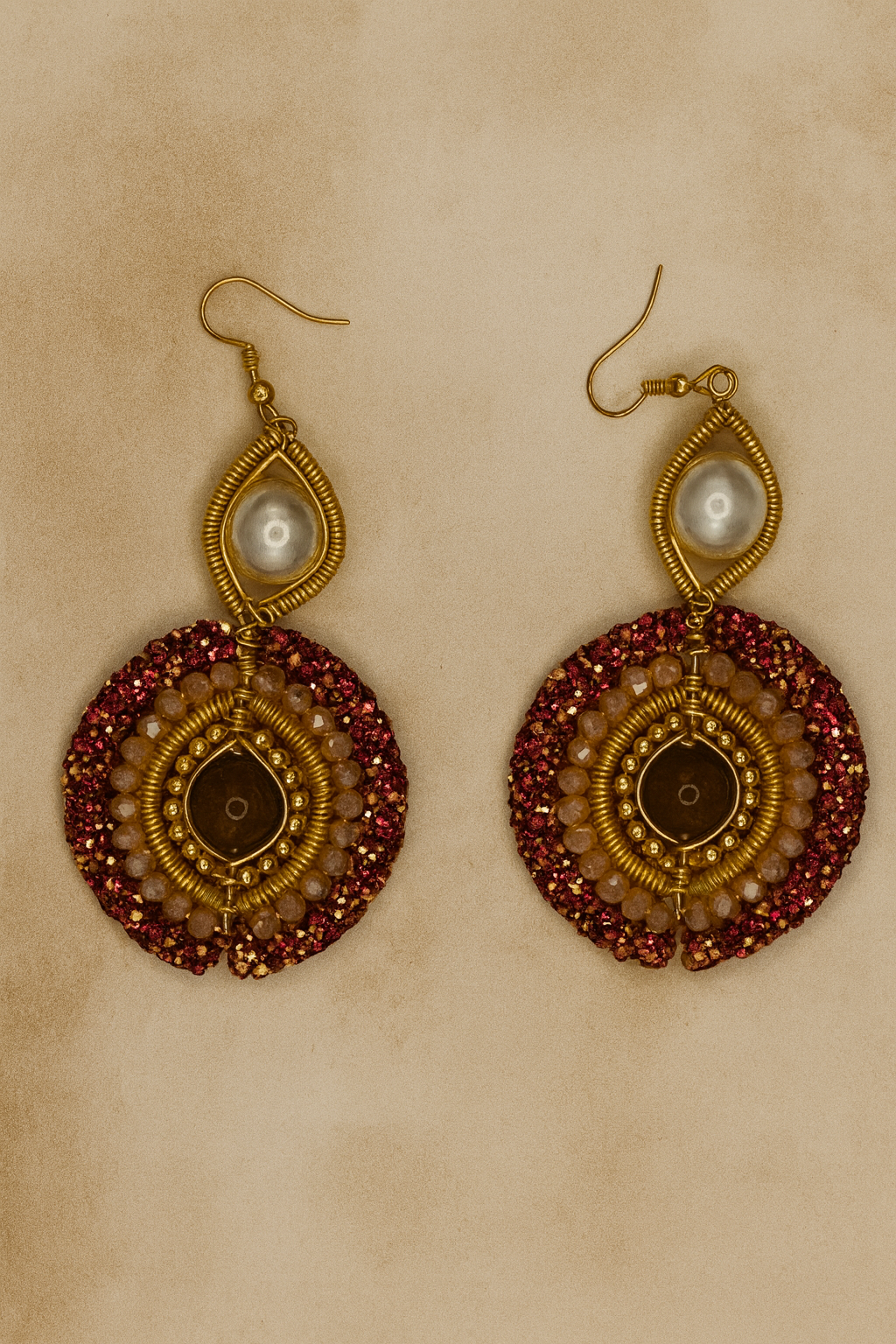 Crimson Radiance Statement Earrings